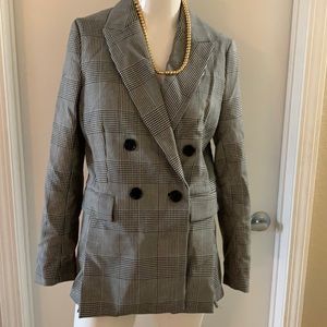 Black and white double breasted blazer